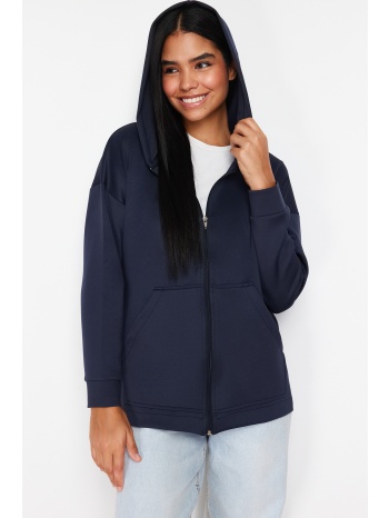 trendyol navy blue hooded zippered pocket diver/scuba σε προσφορά