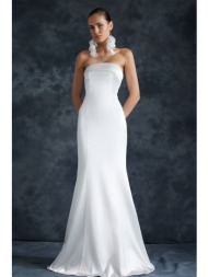 trendyol white fish knitted long wedding/nikah night evening dress