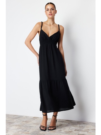 trendyol black waist opening strap maxi woven dress σε προσφορά