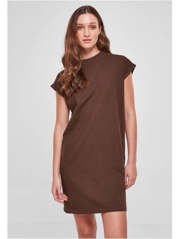 women`s tortoise dress with extended shoulder brown σε προσφορά