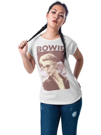 women`s t-shirt david bowie white σε προσφορά