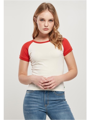 women`s organic stretch short retro baseball t-shirt white σε προσφορά