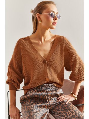 bianco lucci women`s three-button corded knitwear cardigan σε προσφορά