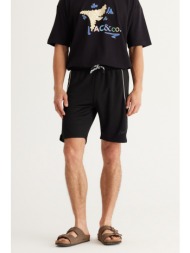 ac&co / altınyıldız classics men`s black standard fit normal fit comfortable knitted shorts