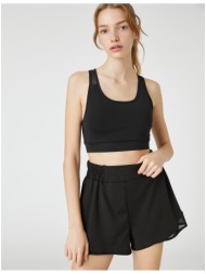 koton short sports shorts with elastic waist, minimal printed