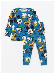 lc waikiki crew neck mickey mouse printed baby boy t-shirt and tracksuit bottom 2 set