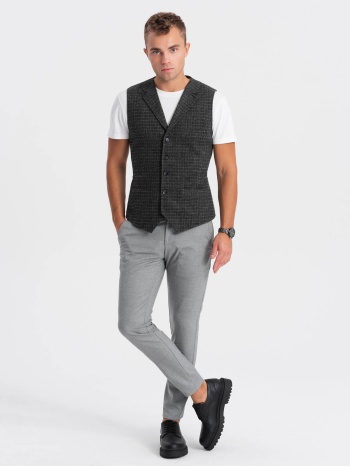 ombre men`s wool blend blazer with checkered lapels  σε προσφορά