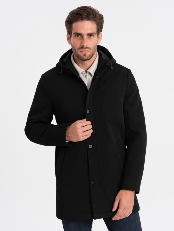 ombre men`s insulated coat with hood and concealed zipper  σε προσφορά