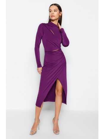 trendyol plum purple εφαρμοστό βραδινό φόρεμα με σε προσφορά