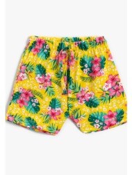 koton girl`s yellow patterned shorts &; bermuda