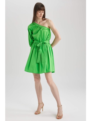 defacto asymmetrical one-shoulder poplin mini dress σε προσφορά