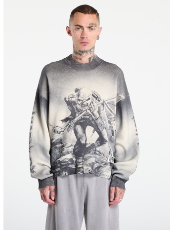 πουλόβερ represent x iron maiden trooper knit sunfade grey l σε προσφορά
