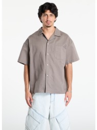 πουκάμισο nike life men`s linen short-sleeve button down cave stone/ anthracite/ cave stone l