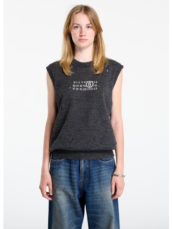 γιλέκο mm6 gilet dark grey melange l σε προσφορά