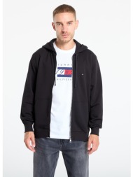 φούτερ tommy hilfiger essential terry zip through black l