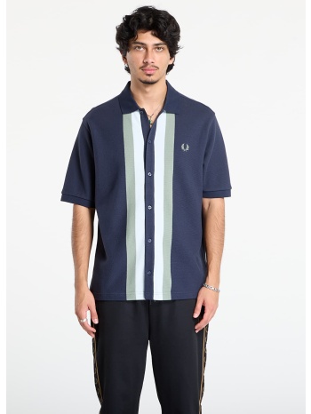 μπλουζάκι fred perry panelled button through polo s dark σε προσφορά