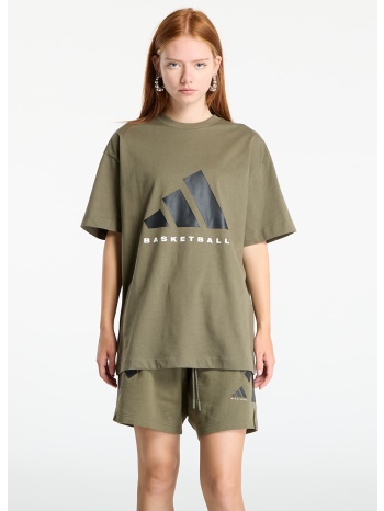 μπλουζάκι adidas basketball t-shirt unisex olive strata l σε προσφορά