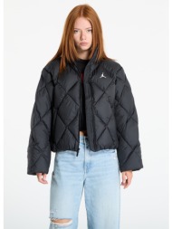 μπουφάν jordan brooklyn women`s quilted puffer jacket black/ white l