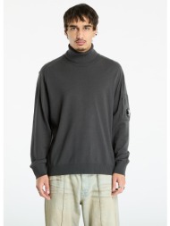 πουλόβερ c.p. company extrafine merino wool turtleneck sweater dark shadow grey xxl