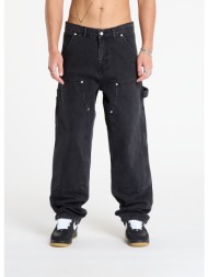 παντελόνια patta double knee cartoon denim pants black denim 36