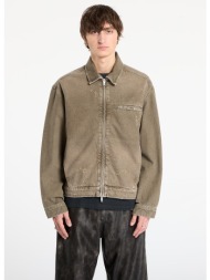 μπουφάν represent collared denim jacket washed olive s