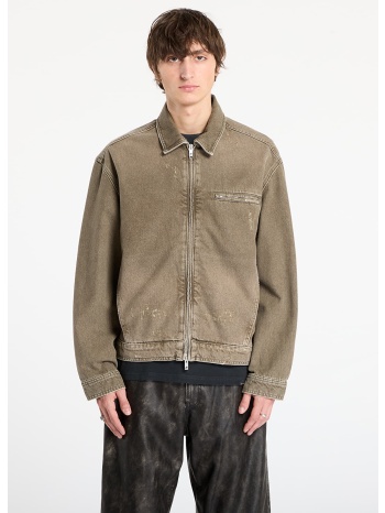 μπουφάν represent collared denim jacket washed olive s