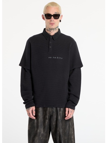 μπλουζάκι misbhv layered polo longsleeve washed black l σε προσφορά
