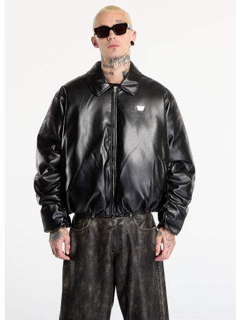 μπουφάν misbhv faux leather puffer bomber jacket black xl σε προσφορά