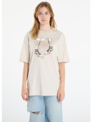 μπλουζάκι jordan flight women`s oversized t-shirt lt orewood brn/ sail/ black l