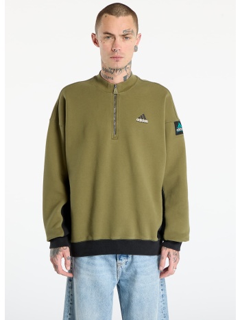φούτερ adidas equipment blocked half-zip focus olive m σε προσφορά