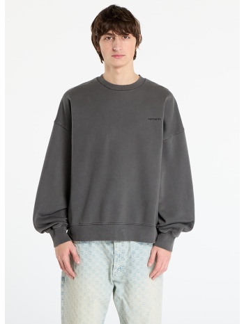 φούτερ carhartt wip benton sweat graphite garment dyed l σε προσφορά