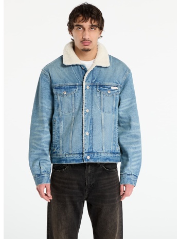 μπουφάν calvin klein jeans 90s sherpa trucker jacket blue m σε προσφορά