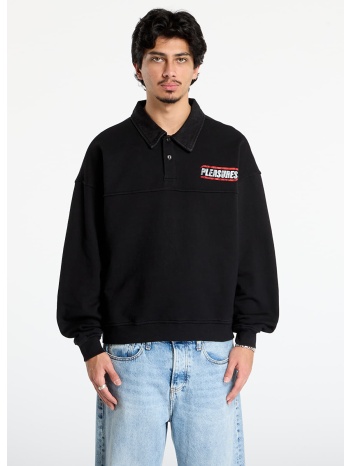 φούτερ pleasures gentle polo sweatshirt black s σε προσφορά