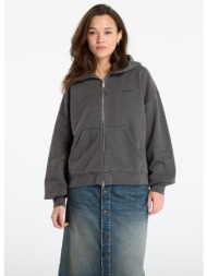 μπουφάν carhartt wip w` hooded benton jacket graphite garment dyed s