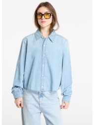 πουκάμισο calvin klein jeans cropped ls shirt blue s