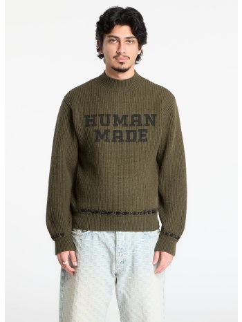 πουλόβερ human made moc neck knit sweater unisex olive drab σε προσφορά