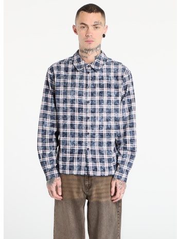 πουκάμισο dime plaid flannel shirt unisex bleached navy m σε προσφορά