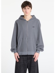 φούτερ ripndip castanza waffle knit zip up hoodie charcoal m