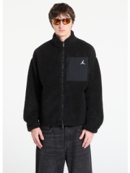 μπουφάν jordan flight men’s high pile shearling jacket black/ white xxl
