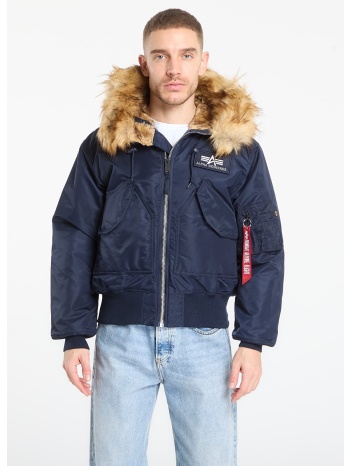 μπουφάν alpha industries 45p hooded custom navy l σε προσφορά