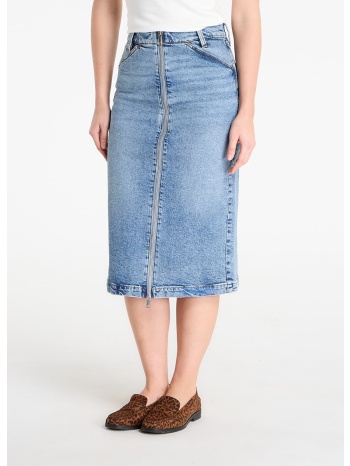 φούστα calvin klein jeans denim zip front skirt blue 25 σε προσφορά