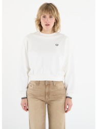 φούτερ fred perry tipped sweatshirt snow white 34