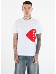 t-shirt comme des garçons play t-shirt logo print knit unisex white xl