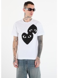 t-shirt comme des garçons play t-shirt logo print knit unisex white l
