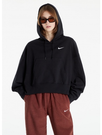 nike nsw jersey oversized pullover hoodie black/ white σε προσφορά