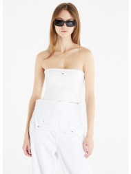 tommy jeans essential tube top white