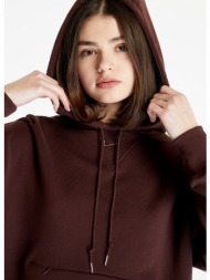 nike sportswear modern fleece women`s oversized french terry hoodie earth/ plum eclipse
