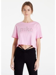nike cropped t-shirt pink