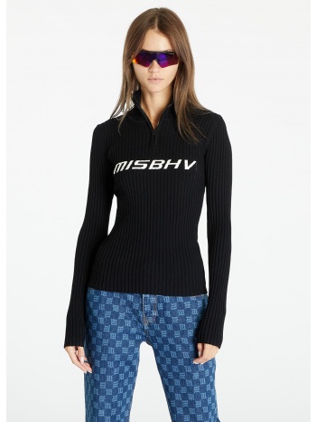 misbhv knitted quarter-zip long sleeve sweater black σε προσφορά