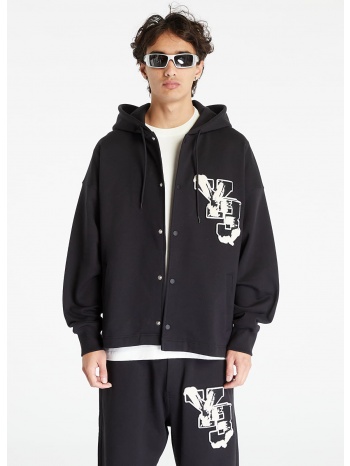 y-3 graphic french terry hoodie black